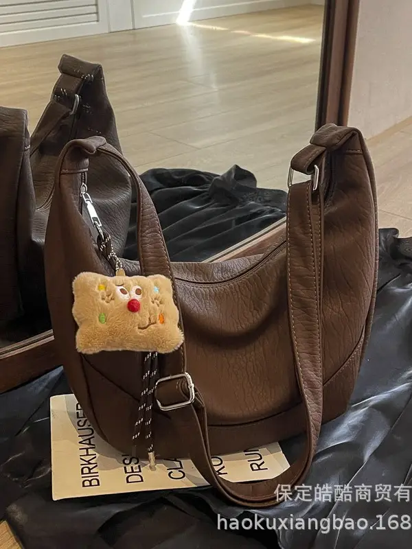 Black Leather Shoulder Crossbody Bag for Women 2024 - Image 5