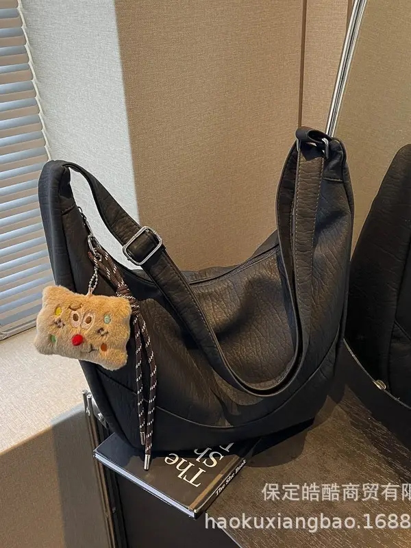 Black Leather Shoulder Crossbody Bag for Women 2024 - Image 7