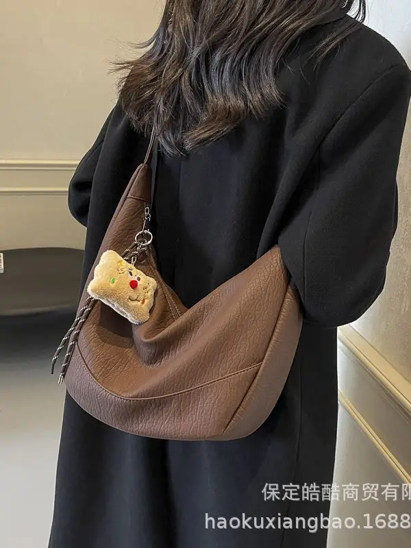 Black Leather Shoulder Crossbody Bag for Women 2024 - Image 8