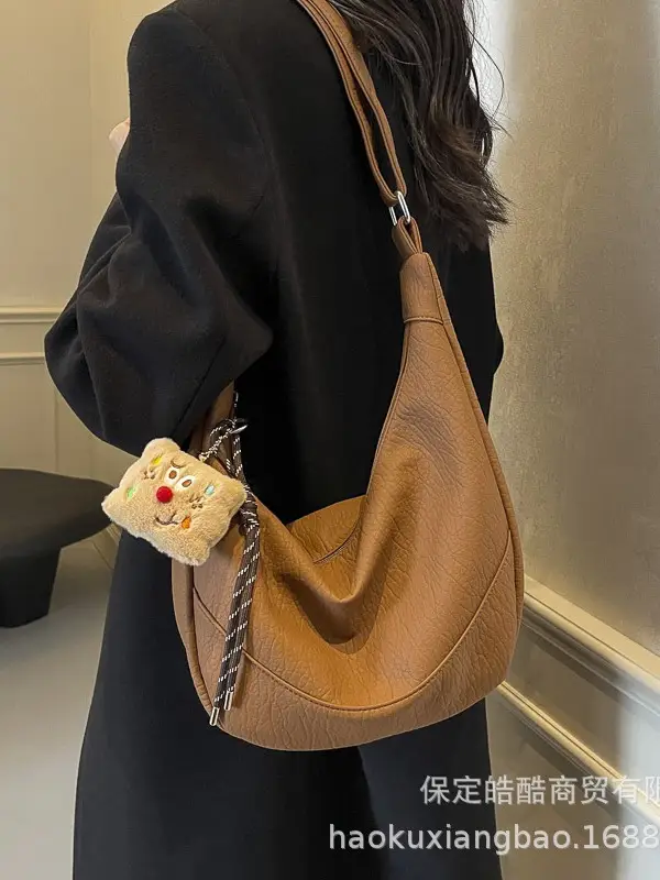 Black Leather Shoulder Crossbody Bag for Women 2024 - Image 9