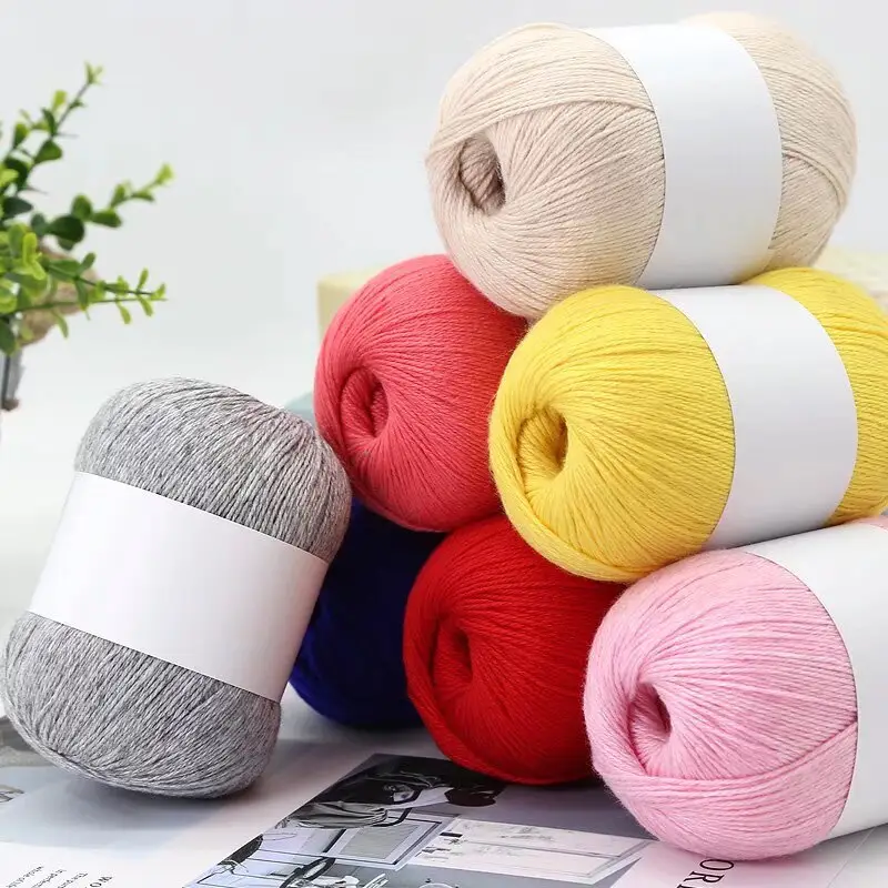 Cashmere Thread 3 Strands Thin Thread Baby Anti-Pilling Goat Wool Crochet Hat Scarf DIY Knitted Scarf Sweater Wool Ball