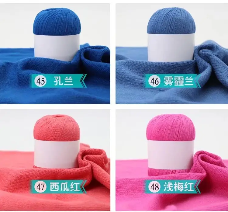 Cashmere Thread 3 Strands Thin Thread Baby Anti-Pilling Goat Wool Crochet Hat Scarf DIY Knitted Scarf Sweater Wool Ball — feature 14