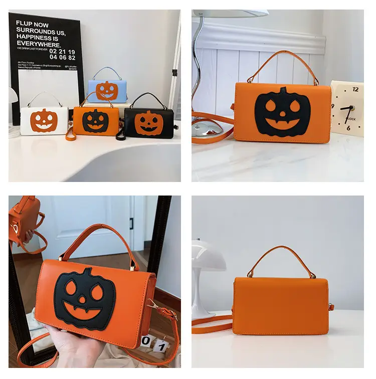 Women's Halloween Pumpkin Smiley Shoulder Bag 2024 — feature 9