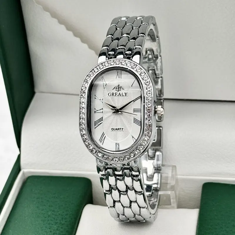 Gold Diamond-Encrusted Ladies Watch with Roman Dial - Image 15