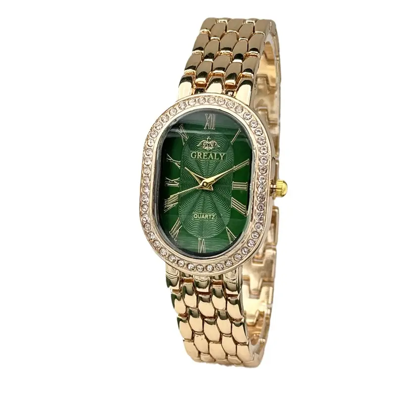 Gold Diamond-Encrusted Ladies Watch with Roman Dial - Image 16