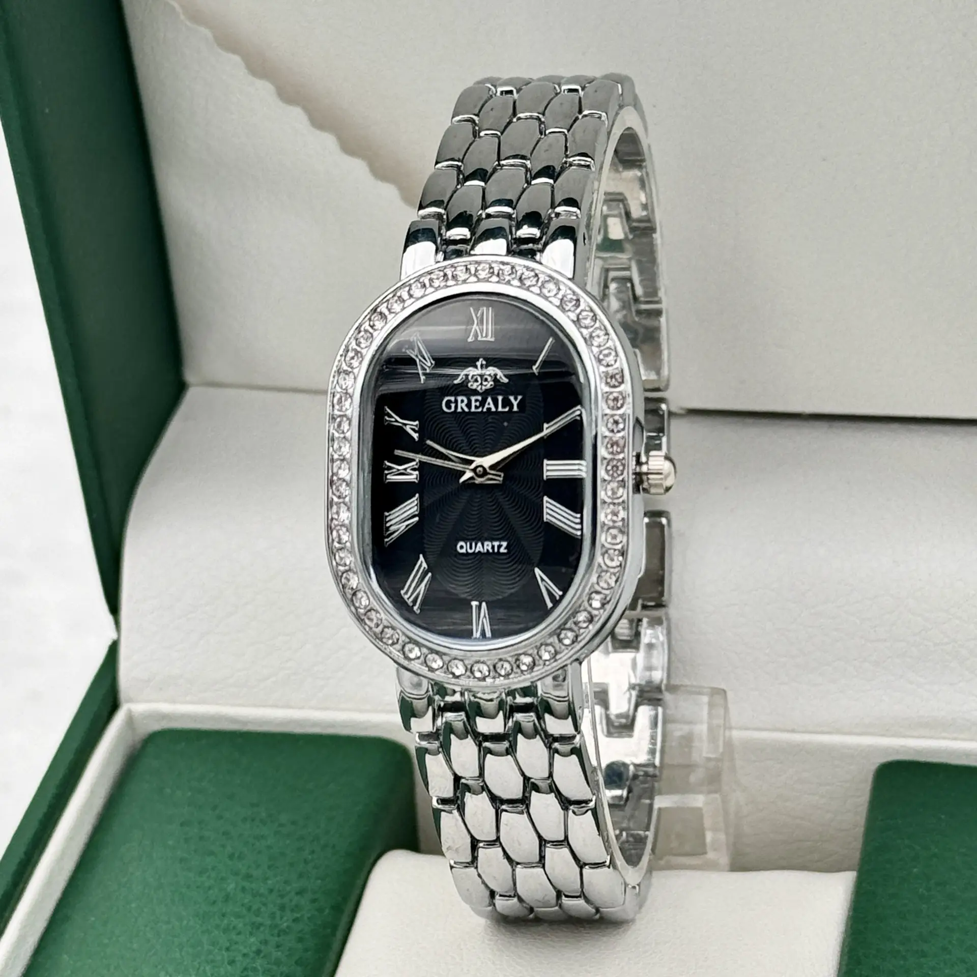 Gold Diamond-Encrusted Ladies Watch with Roman Dial — feature 16