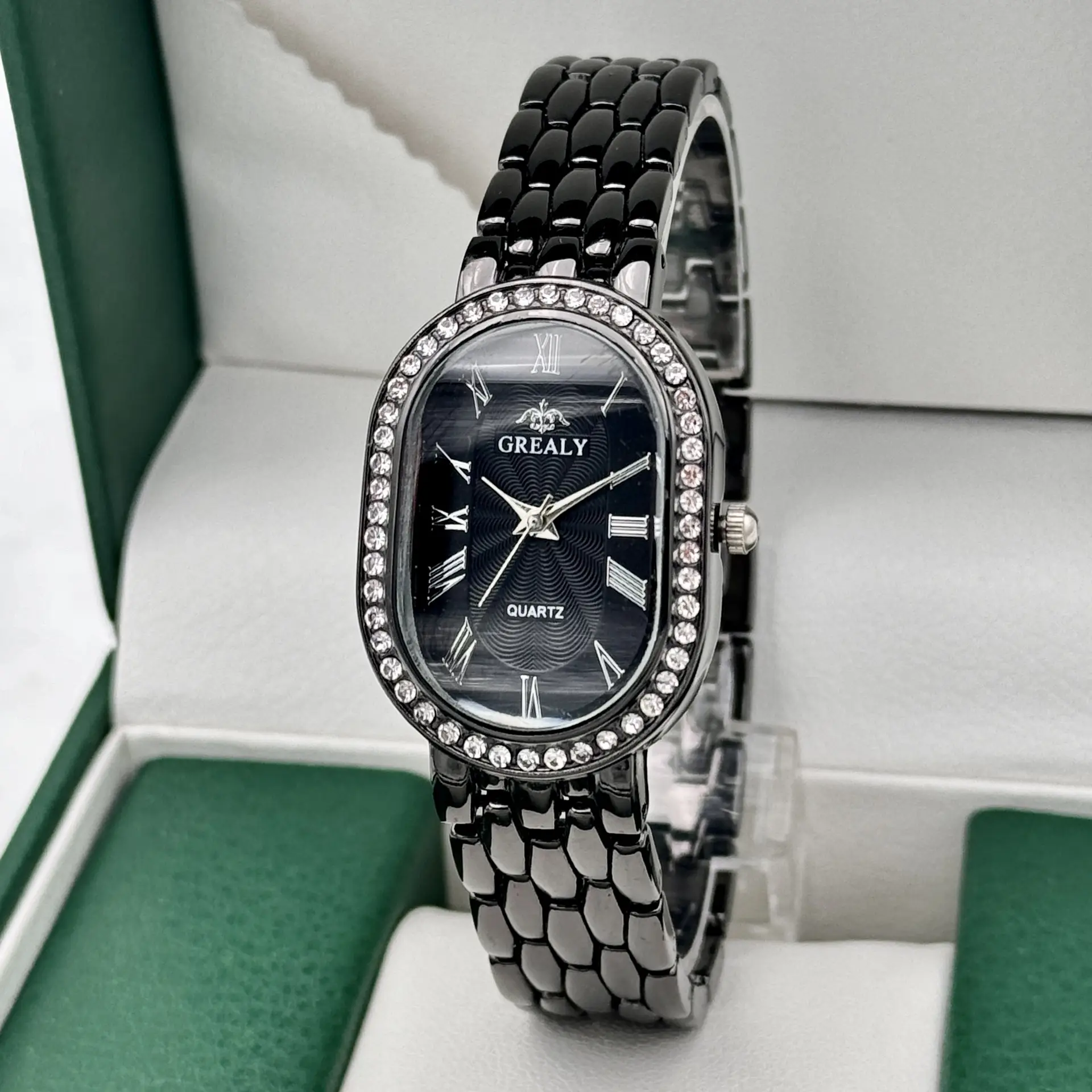 Gold Diamond-Encrusted Ladies Watch with Roman Dial — feature 18