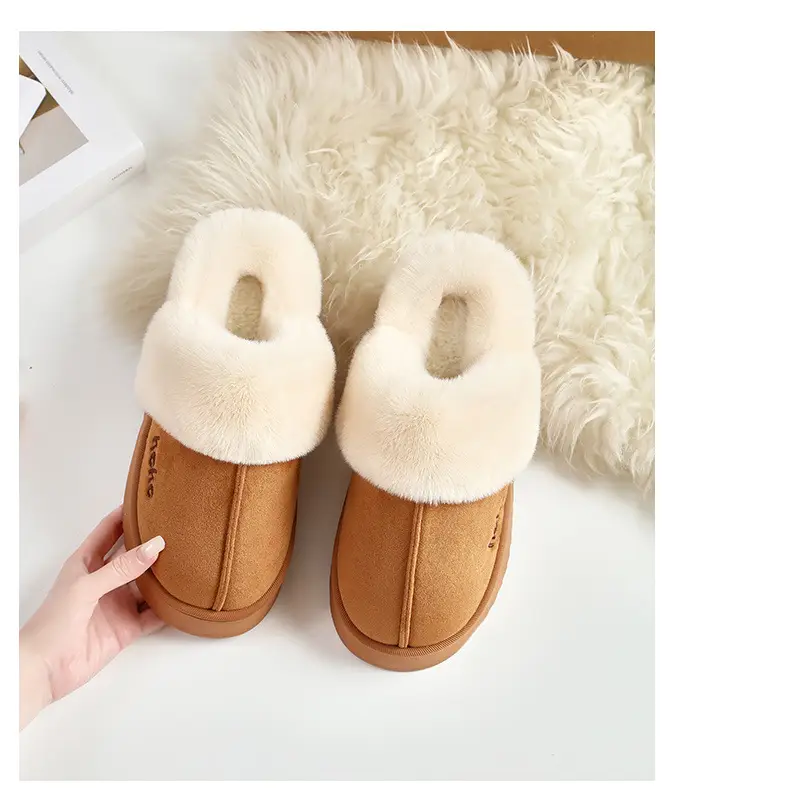 Women's Fleece Lined Winter Slippers Black Non-Slip — feature 15