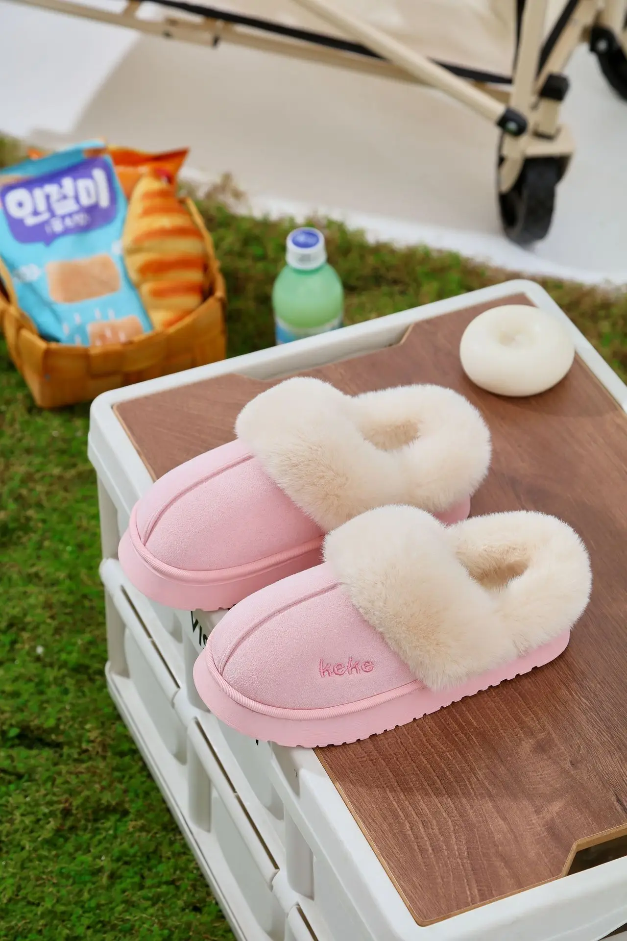 Women's Fleece Lined Winter Slippers Black Non-Slip