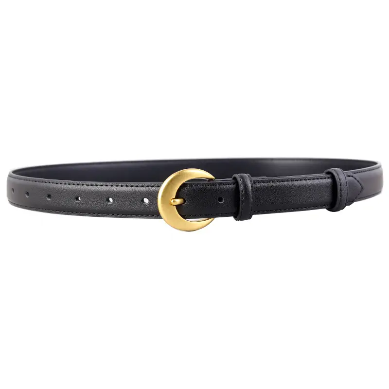 2025 Genuine Leather Belt for Women, Cowhide, Gold Clasp - Image 8