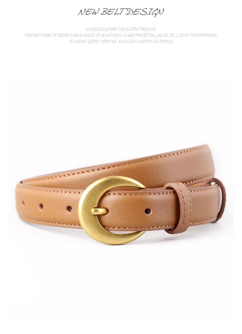 2025 Genuine Leather Belt for Women, Cowhide, Gold Clasp — feature 16
