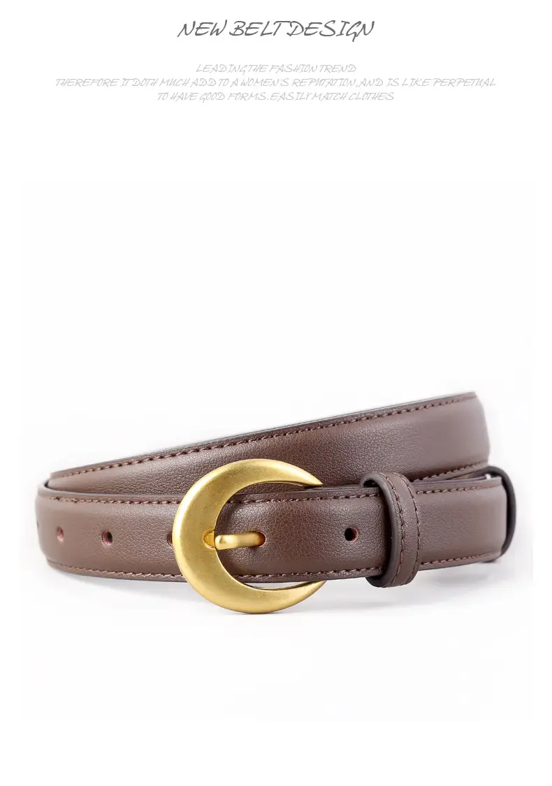 2025 Genuine Leather Belt for Women, Cowhide, Gold Clasp — feature 17