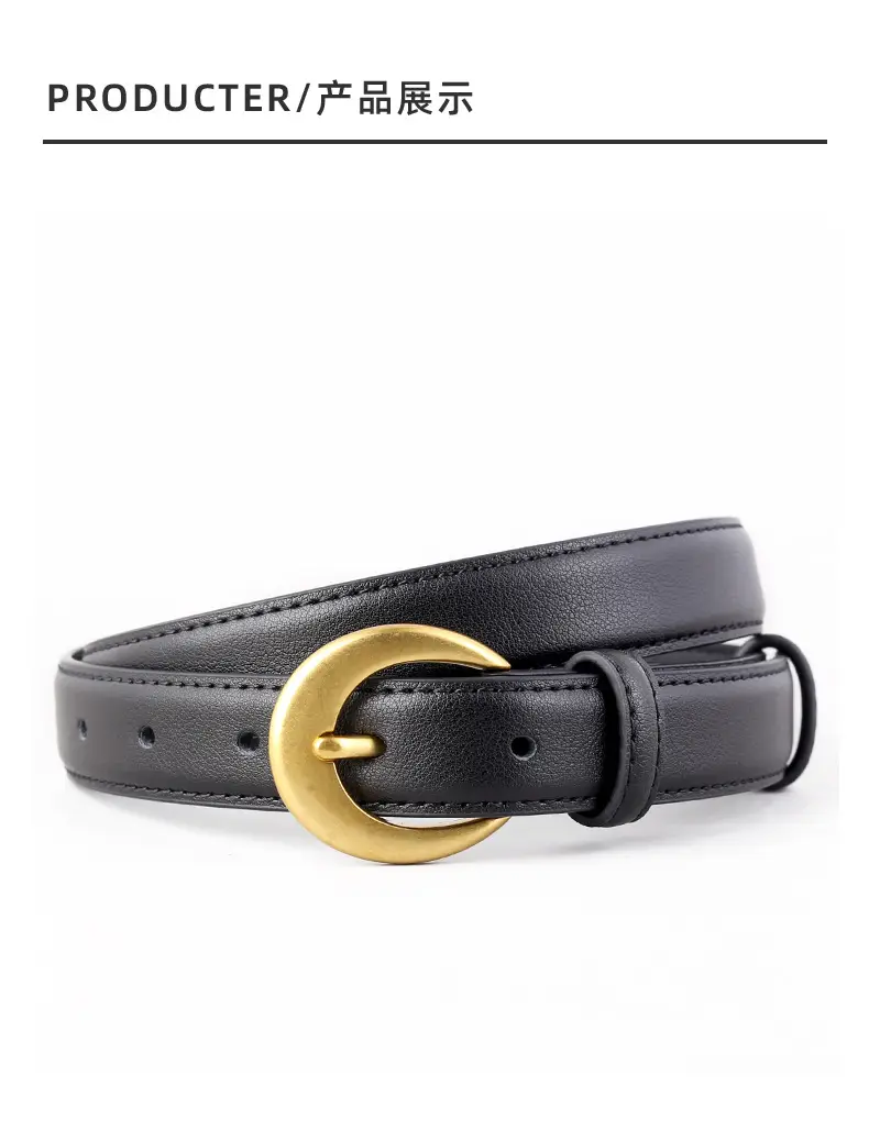 2025 Genuine Leather Belt for Women, Cowhide, Gold Clasp — feature 18