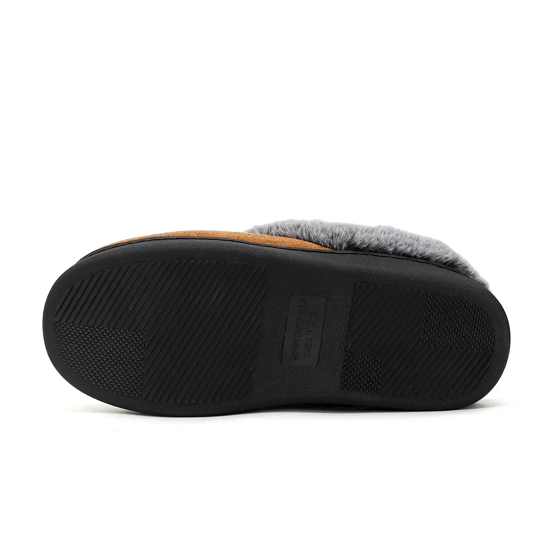 Foreign Trade Wholesale Faded Cotton Slippers Cross-Border Hot-Selling Couple's Home Plush Warm Cotton Shoes Thick-Soled Non-Slip