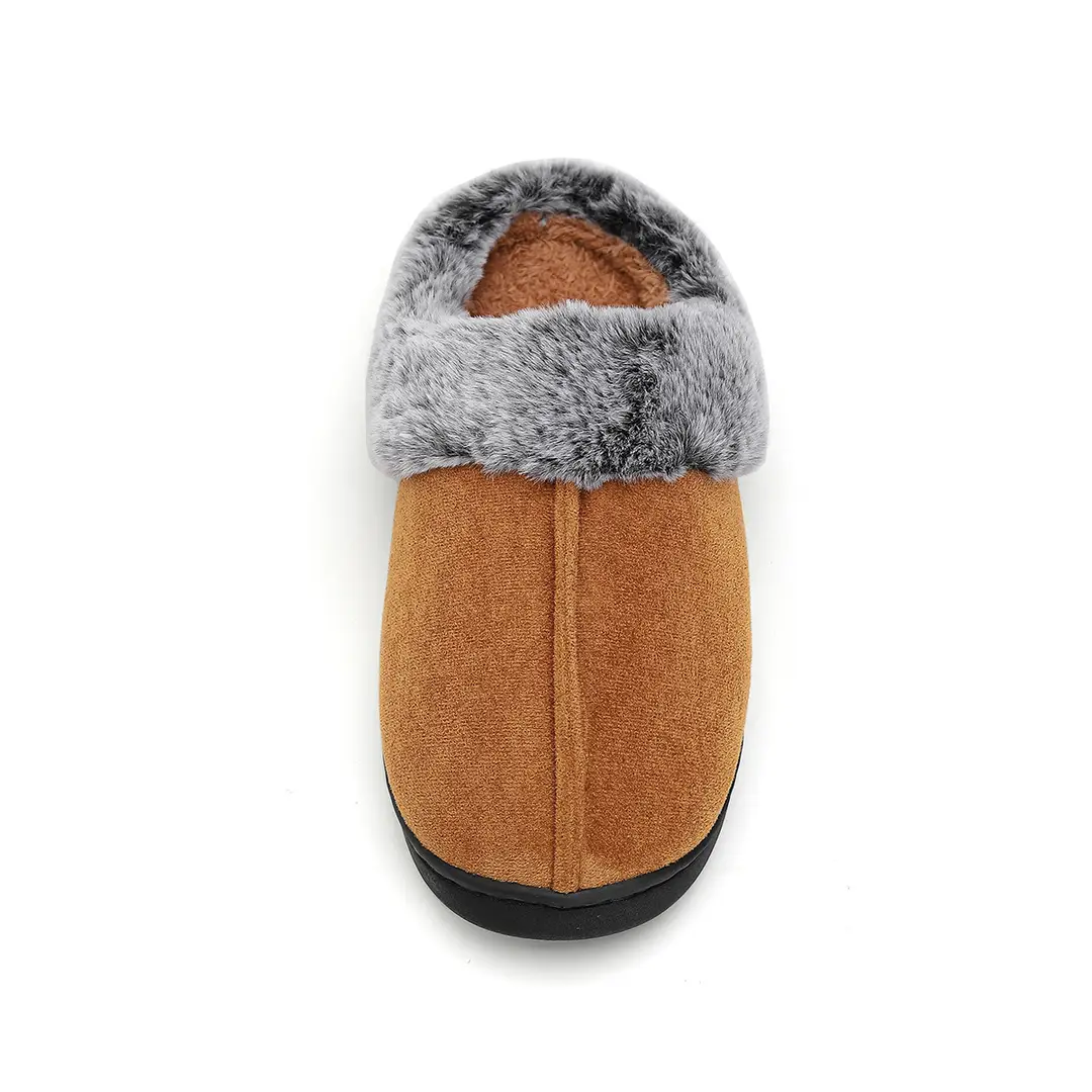 Foreign Trade Wholesale Faded Cotton Slippers Cross-Border Hot-Selling Couple's Home Plush Warm Cotton Shoes Thick-Soled Non-Slip