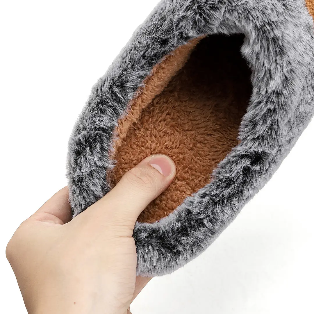 Foreign Trade Wholesale Faded Cotton Slippers Cross-Border Hot-Selling Couple's Home Plush Warm Cotton Shoes Thick-Soled Non-Slip — feature 13
