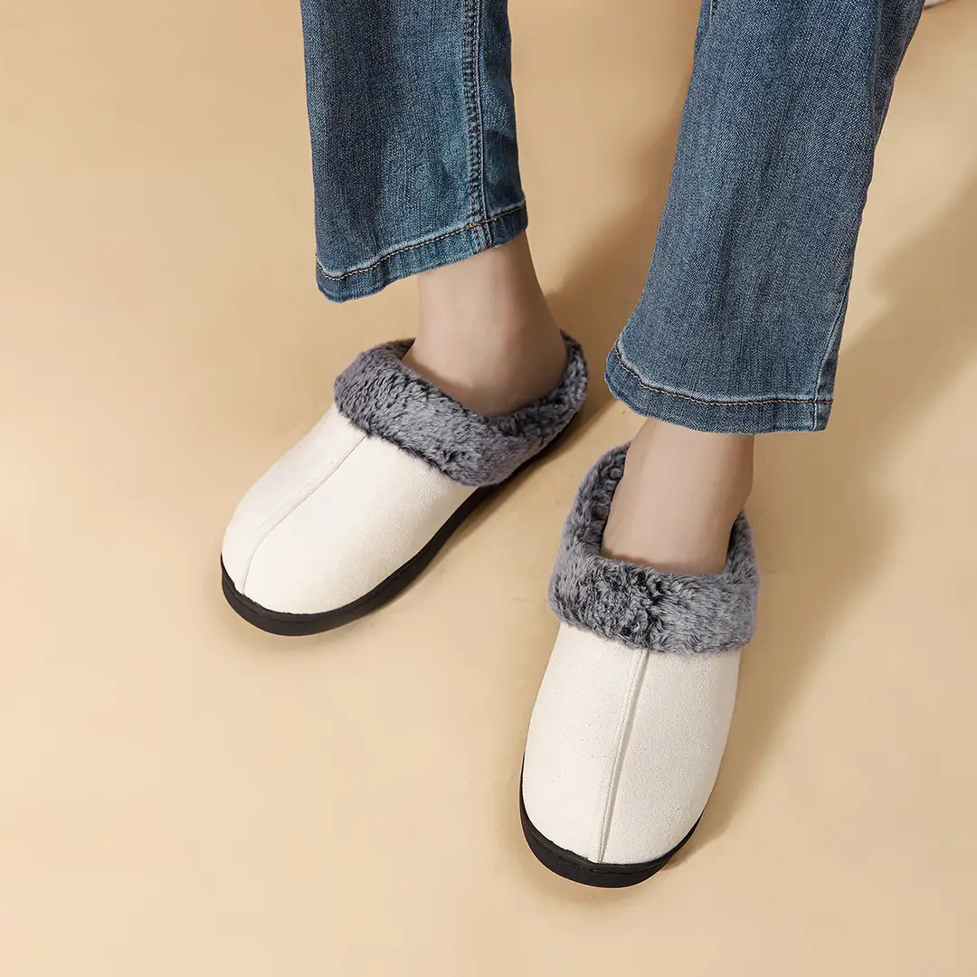 Foreign Trade Wholesale Faded Cotton Slippers Cross-Border Hot-Selling Couple's Home Plush Warm Cotton Shoes Thick-Soled Non-Slip — feature 9