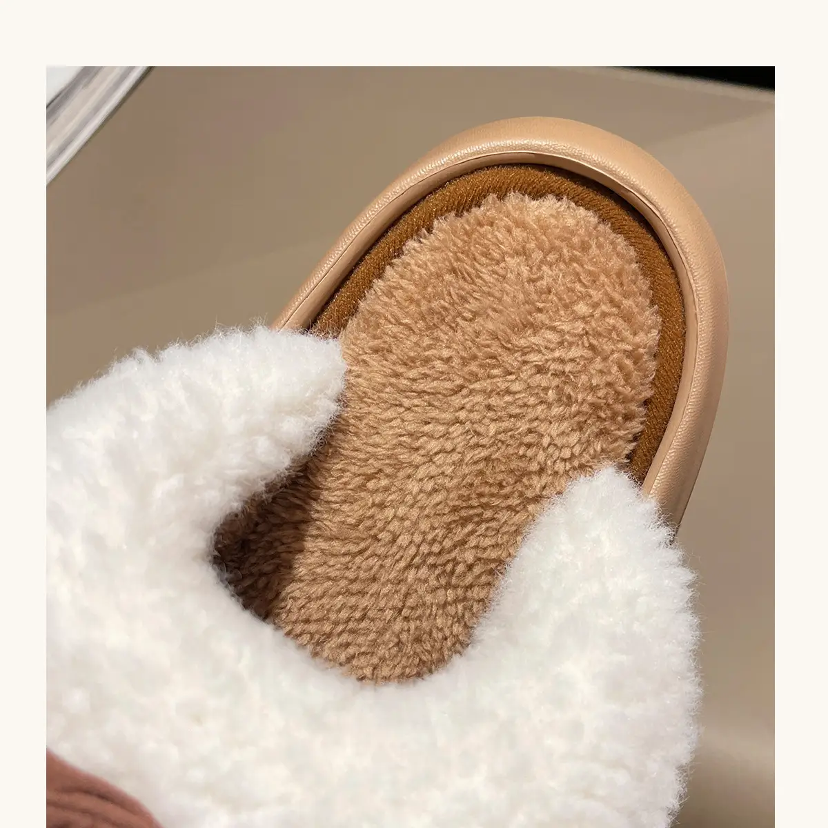 Women's Bow Plush Cotton Slippers Winter Warm Heart Stomp — feature 11