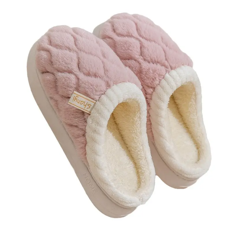 Cotton Slippers Women Blue White Winter Warm Non-Slip - Image 40