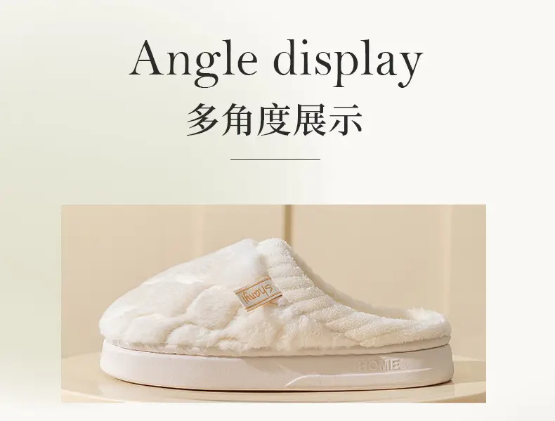 Cotton Slippers Women Blue White Winter Warm Non-Slip — feature 15