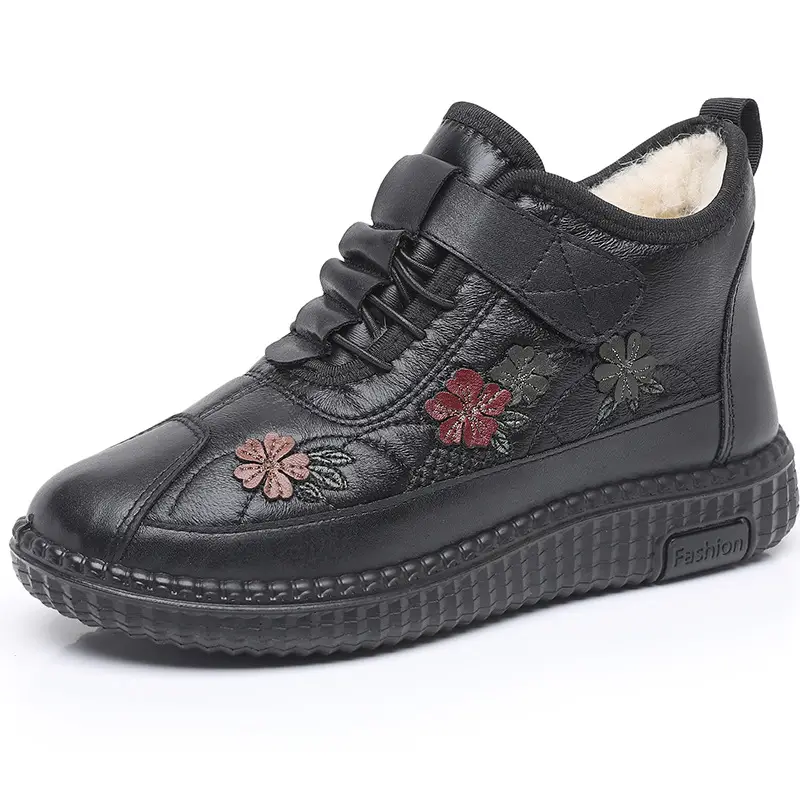 Cotton shoes women's 2024 winter new old Beijing wool fleece-lined thickened soft bottom non-slip mother middle-aged snow boots - Image 7