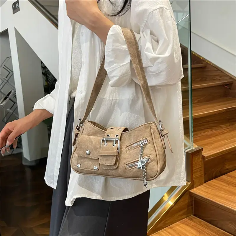 Light Blue Korean Style Shoulder Bag for Women