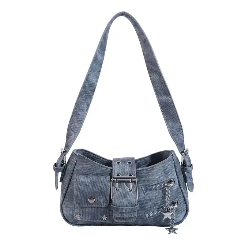 Light Blue Korean Style Shoulder Bag for Women