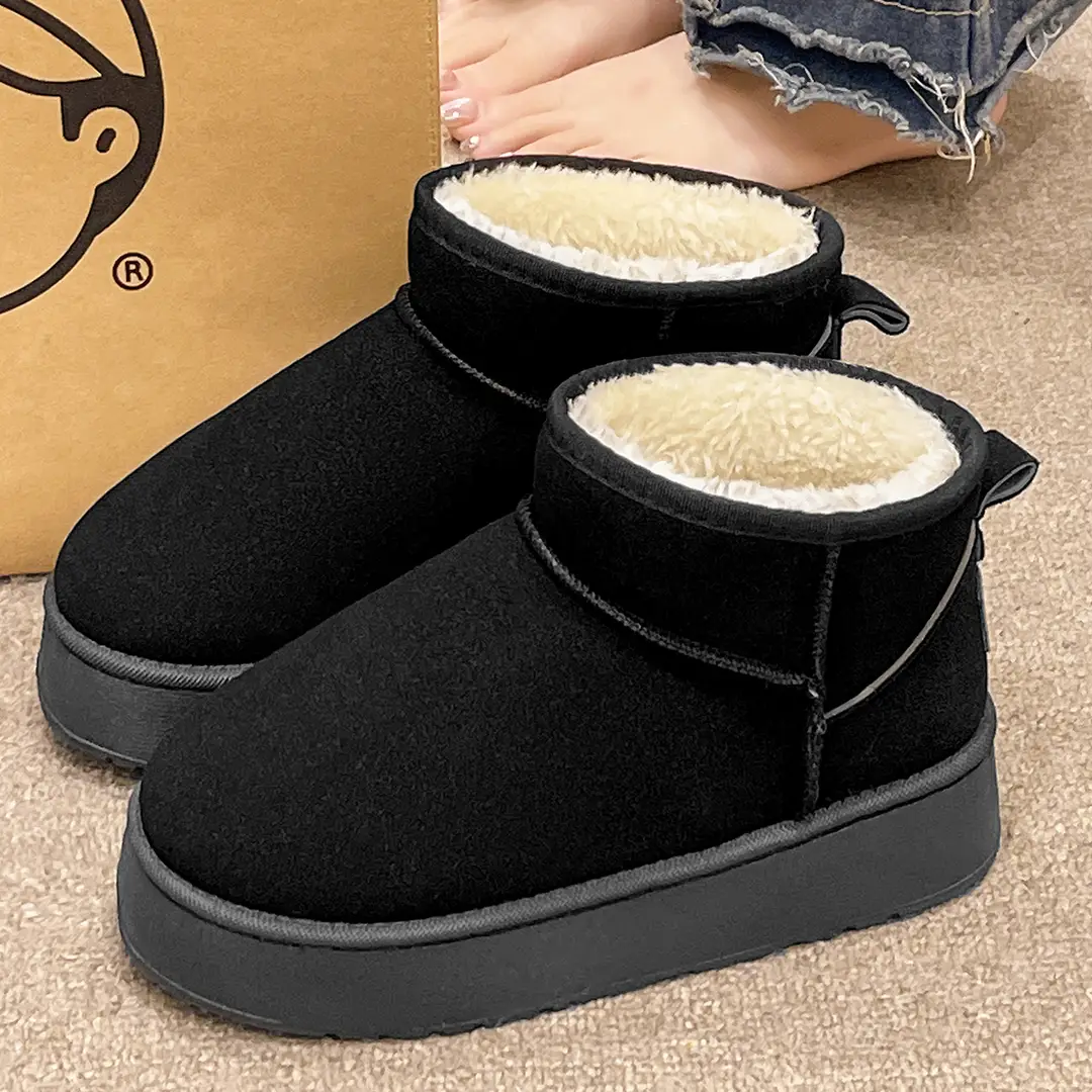 Thick-Soled Snow Boots, Cotton Boots for Women, Winter 2026 New Style, Fleece-Lined, Thickened, Mid-Calf, Waterproof, Non-Slip, Warm, Northeast Cotton Shoes - Image 2