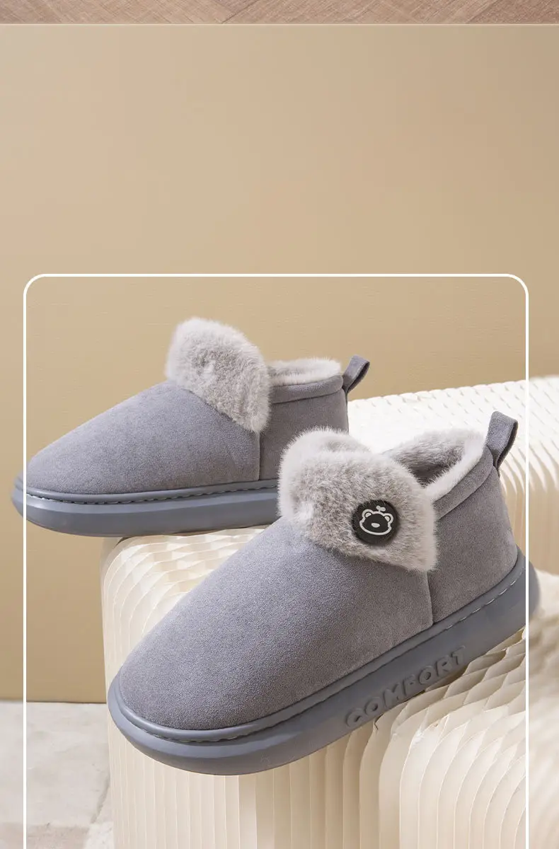 Wool Slippers for Couple Men Women Warm Home Non-Slip Indoor Maomao Yuezi Cotton Slippers Cartoon Autumn and Winter — feature 11