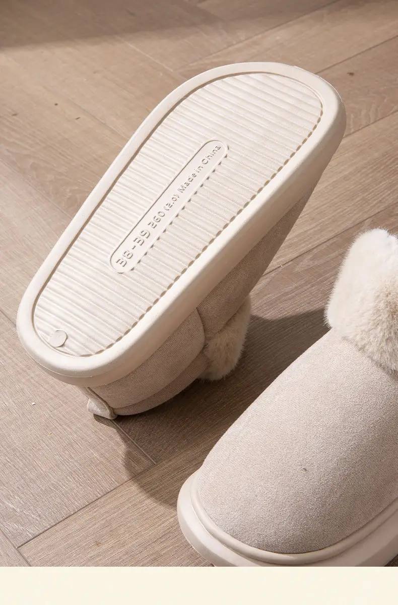 Wool Slippers for Couple Men Women Warm Home Non-Slip Indoor Maomao Yuezi Cotton Slippers Cartoon Autumn and Winter — feature 6