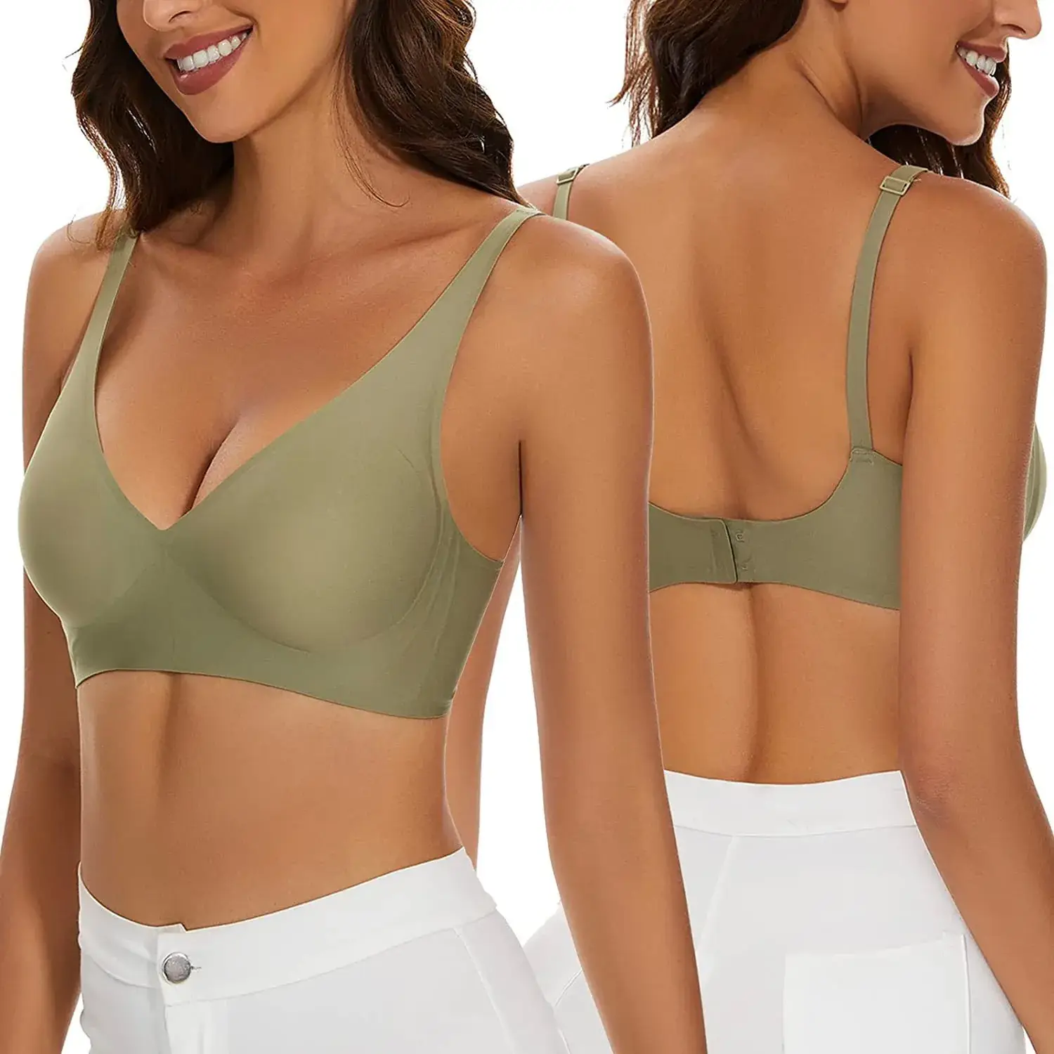 Jelly Traceless Underwear Women's Deep V Shaped Small Chest Gathering - Image 11