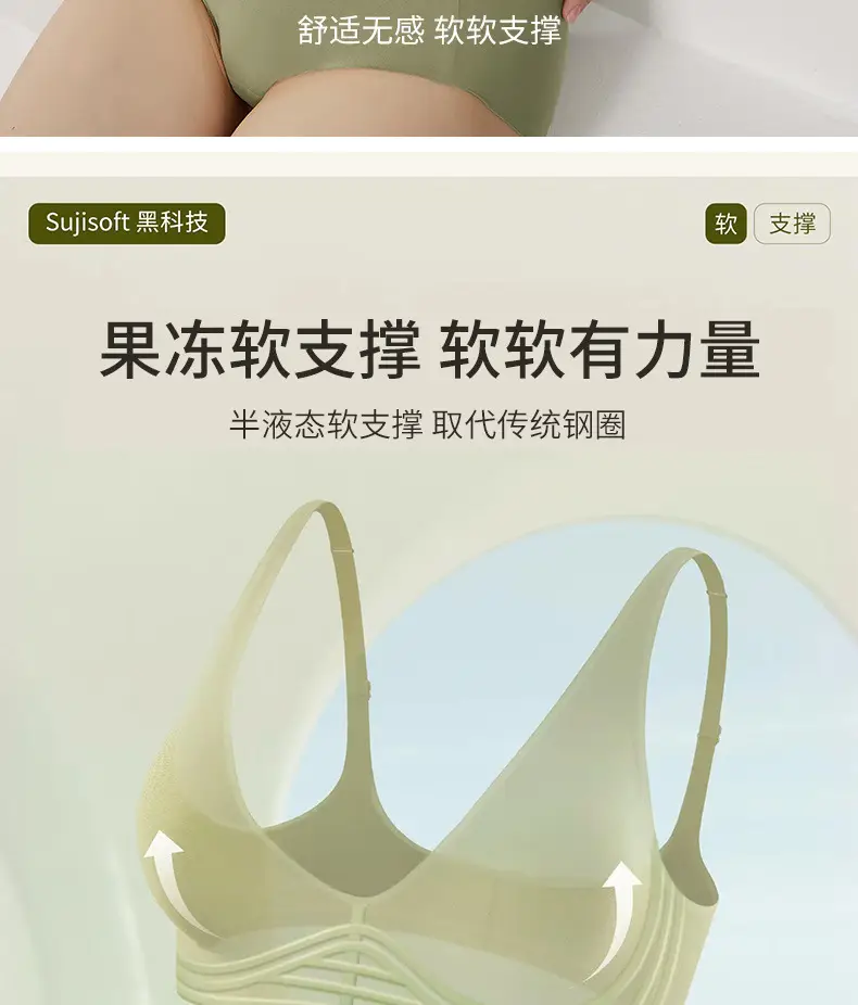 Jelly Traceless Underwear Women's Deep V Shaped Small Chest Gathering — feature 6