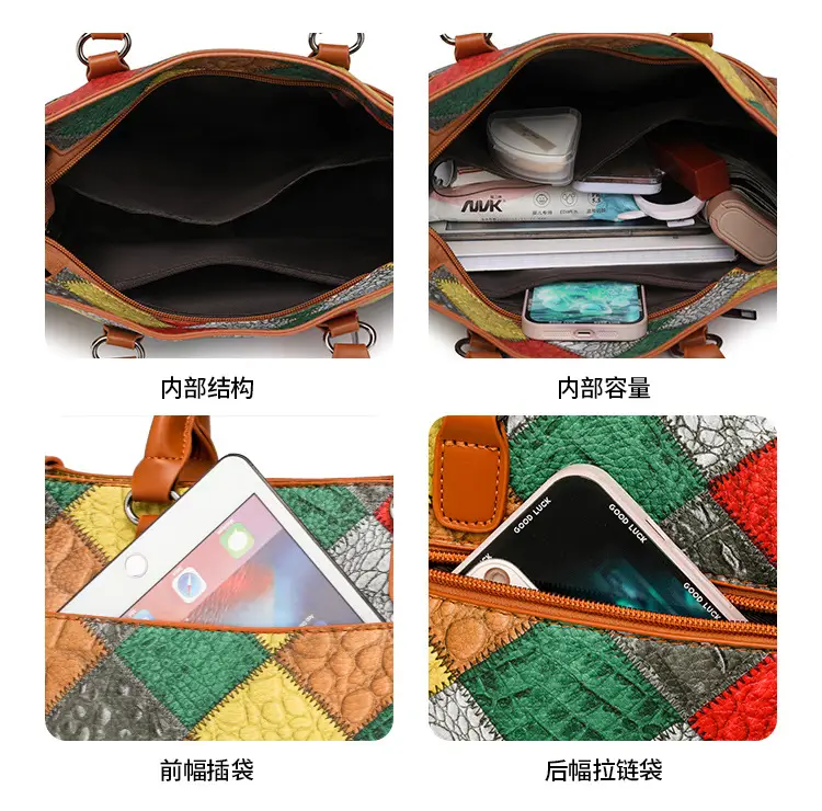 2024 New Stitching Contrast Color Handbag Large Capacity All-match Shoulder Crossbody Bag Fashion Women's Tote Bag — feature 12