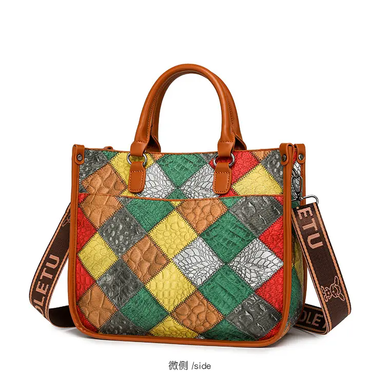 2024 New Stitching Contrast Color Handbag Large Capacity All-match Shoulder Crossbody Bag Fashion Women's Tote Bag — feature 16