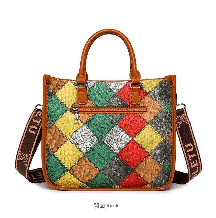 2024 New Stitching Contrast Color Handbag Large Capacity All-match Shoulder Crossbody Bag Fashion Women's Tote Bag — feature 18