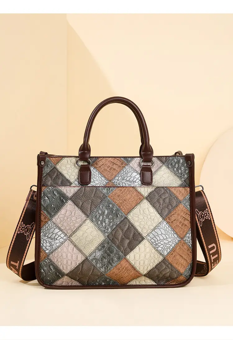 2024 New Stitching Contrast Color Handbag Large Capacity All-match Shoulder Crossbody Bag Fashion Women's Tote Bag — feature 25