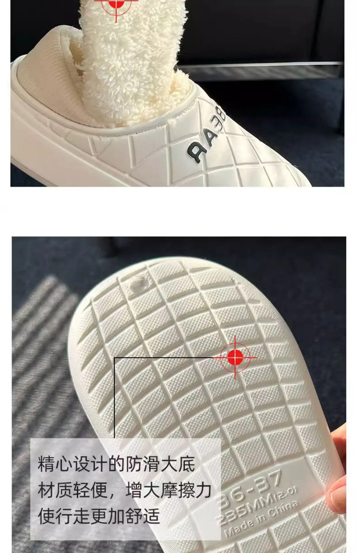 Women's Waterproof Fleece Slippers Black Winter — feature 18