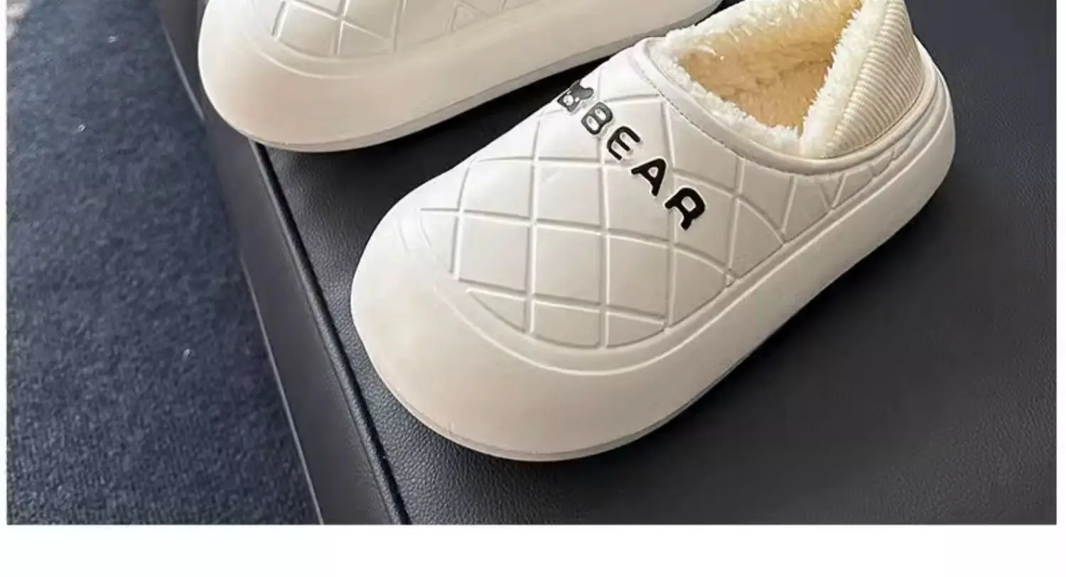 Women's Waterproof Fleece Slippers Black Winter — feature 5