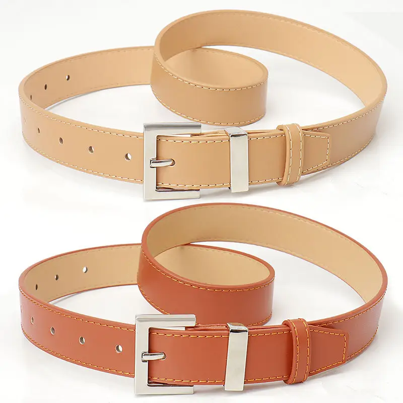 Black Leather Belt for Women with Buckle & Pockets - Image 10