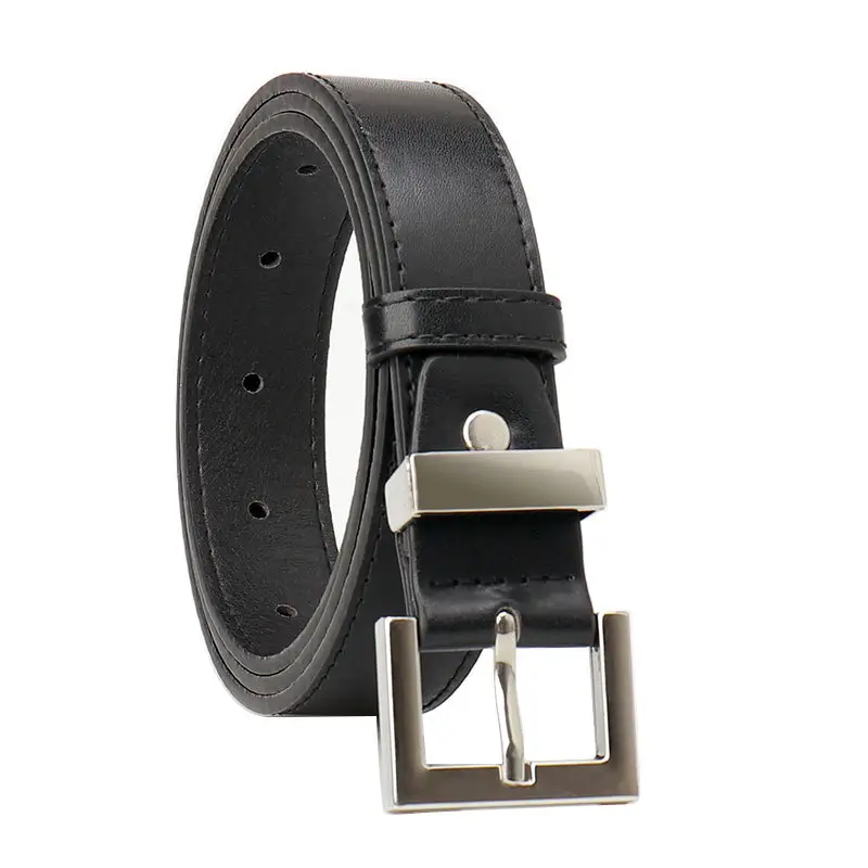 Black Leather Belt for Women with Buckle & Pockets - Image 12