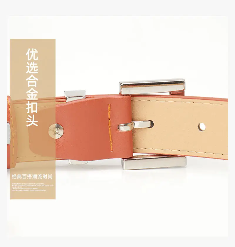Black Leather Belt for Women with Buckle & Pockets — feature 17