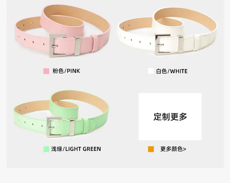 Black Leather Belt for Women with Buckle & Pockets — feature 7
