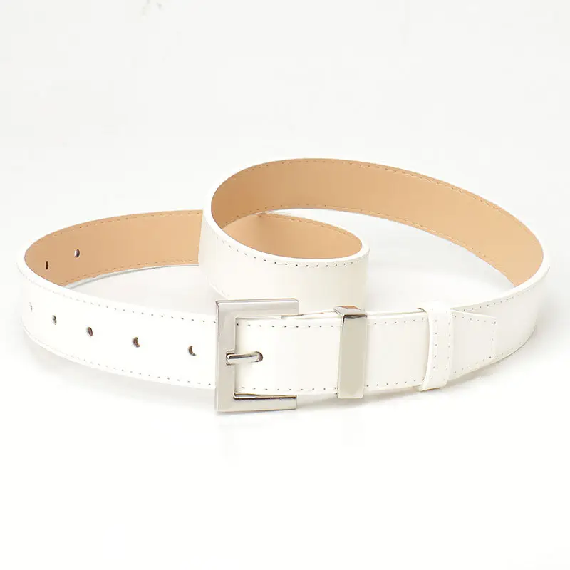 Black Leather Belt for Women with Buckle & Pockets - Image 7