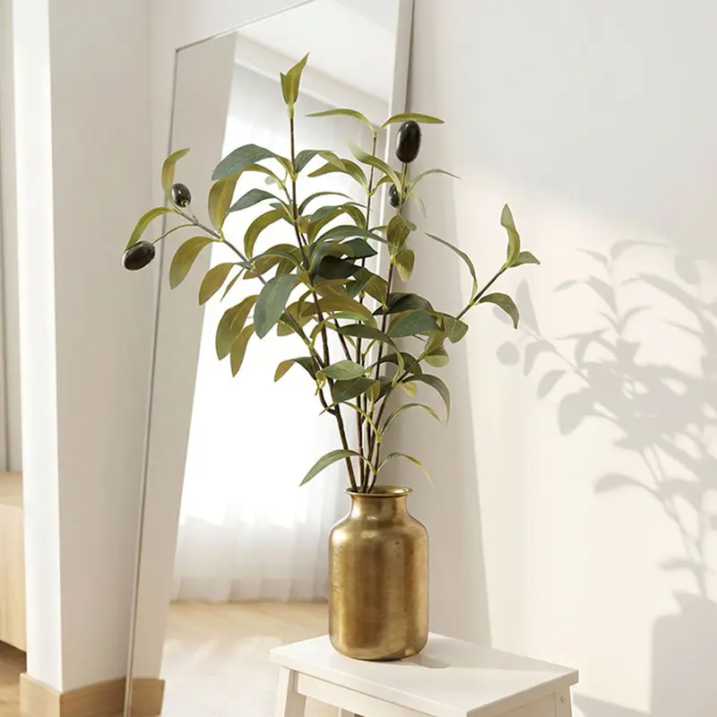 6 fork simulation olive leaf simulation green plant with fruit olive branch green branch photography props cross-border hot selling wholesale — feature 4