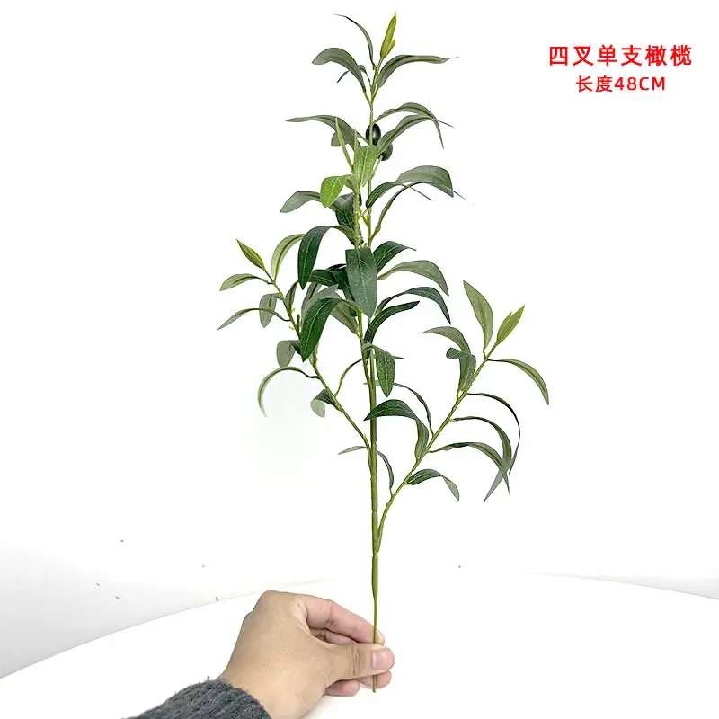 6 fork simulation olive leaf simulation green plant with fruit olive branch green branch photography props cross-border hot selling wholesale