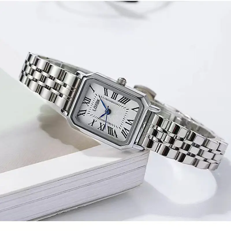 Retro Roman Women's Watch Rose Gold Square Analog — feature 14