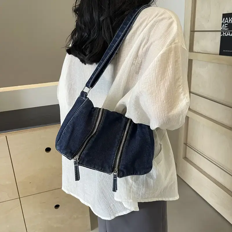 Denim Underarm Bag 2026 Summer Retro Crossbody - Image 6
