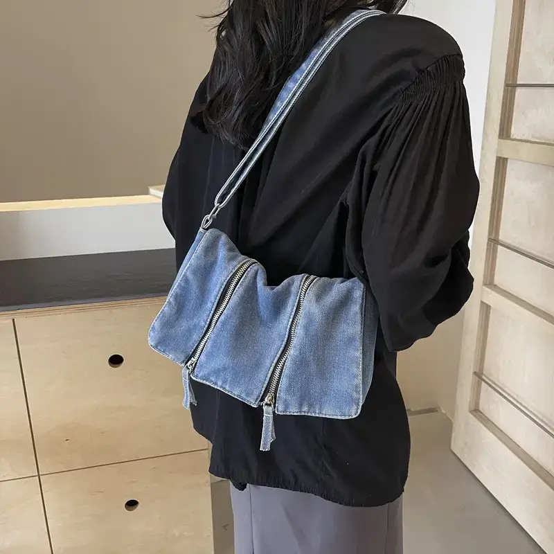 Denim Underarm Bag 2026 Summer Retro Crossbody - Image 7