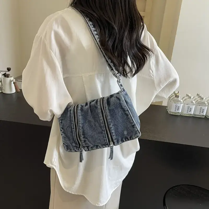 Denim Underarm Bag 2026 Summer Retro Crossbody - Image 8