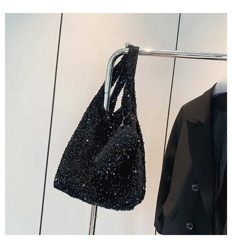 Black Sequin Work Commuter Tote Bag Women Large Capacity — feature 26